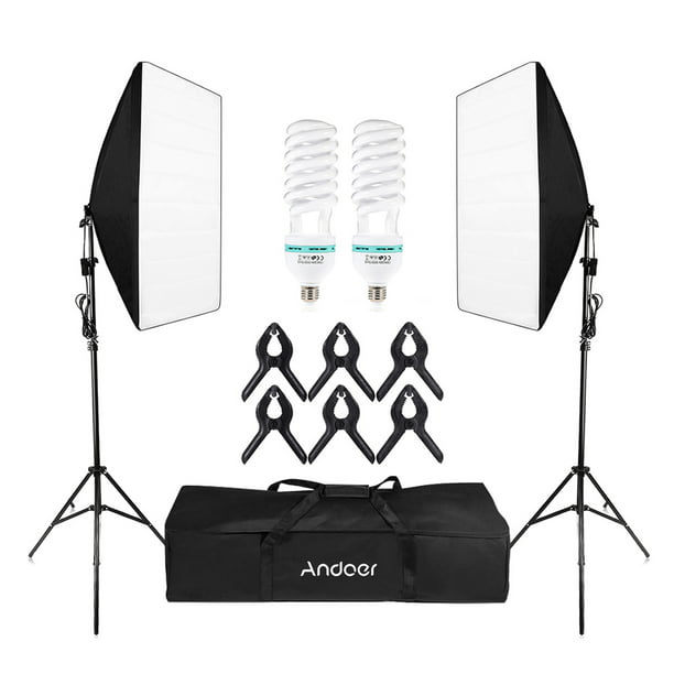 135W Softbox Lighting Stand Kit Photography Studio Photo Video+2M Light Stand UK 